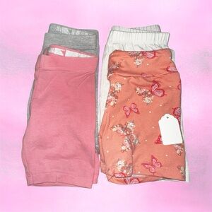 Kids Pink & Coral Butterfly Floral Bottoms - Pack